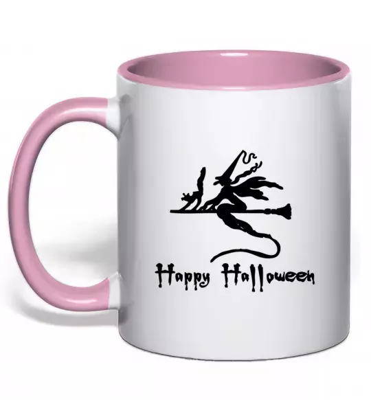 Чашка з кольоровою ручкою Ведьма Ніжно рожевий фото