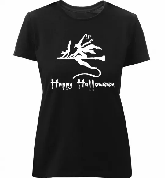 Женская премиум футболка Ведьма Черный фото