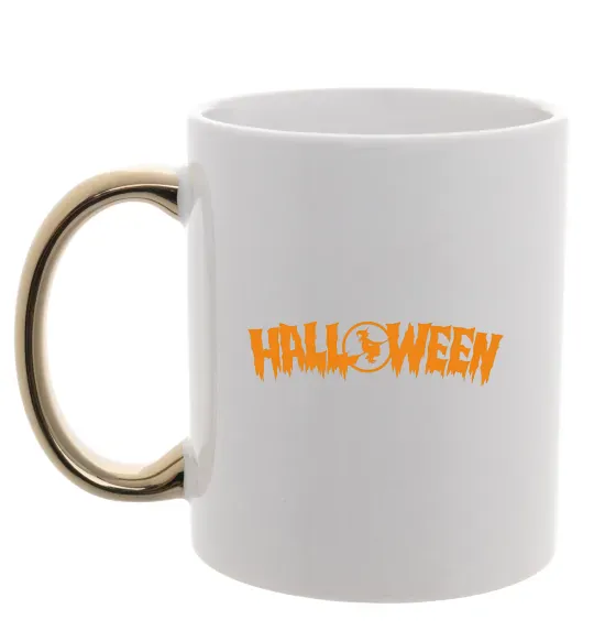 Чашка з кольоровою ручкою Halloween Золото фото
