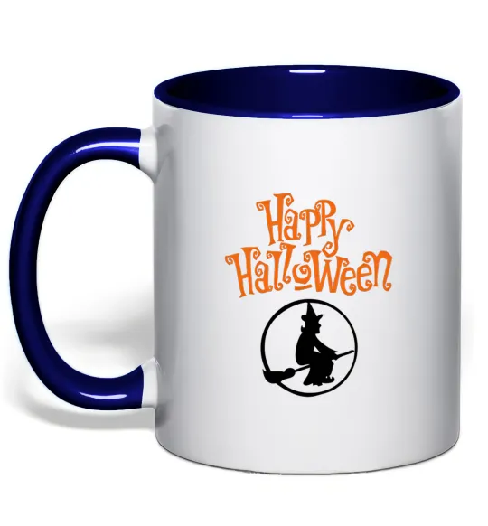 Чашка с цветной ручкой Halloween Відьма Глубокий темно-синий фото
