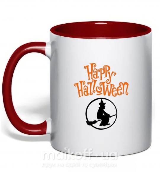Чашка с цветной ручкой Halloween Ведьма Красный фото
