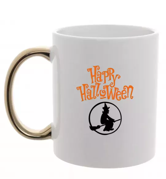 Чашка с цветной ручкой Halloween Відьма Золото фото