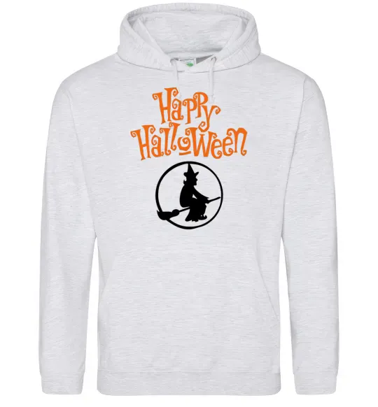 Женская толстовка (худи) Halloween Відьма Серый меланж фото