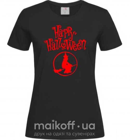 Жіноча футболка Halloween Ведьма Чорний фото