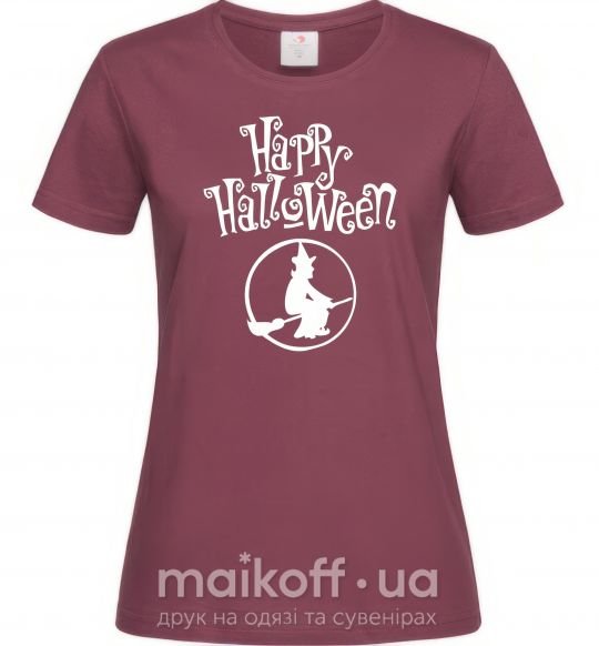 Женская футболка Halloween Ведьма Бордовый фото