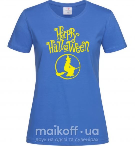 Жіноча футболка Halloween Ведьма Яскраво-синій фото
