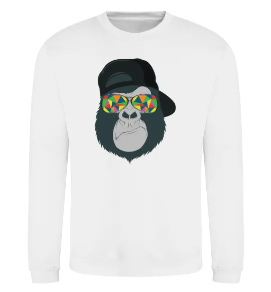 Світшот Monkey in glass Білий фото