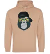 Мужская толстовка (худи) Monkey in glass Песочный фото