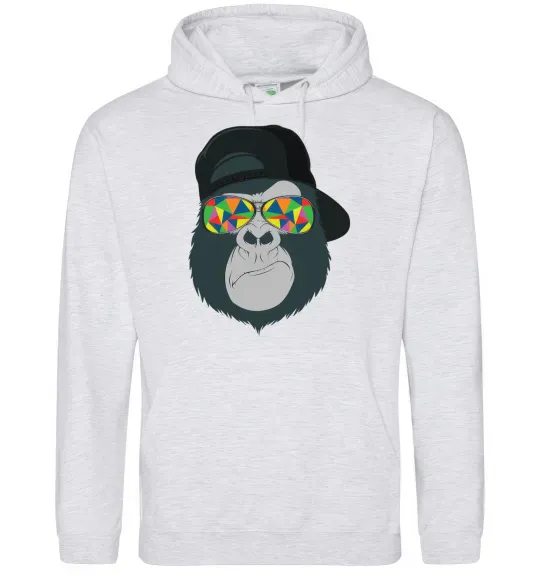 Жіноча толстовка (худі) Monkey in glass Сірий меланж фото