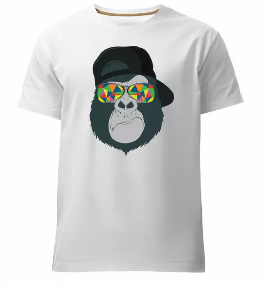 Чоловіча преміум футболка Monkey in glass Білий фото