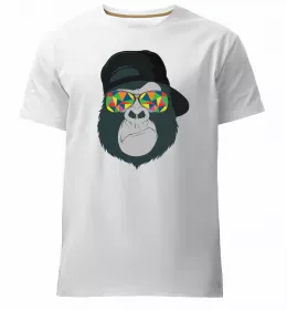 Мужская премиум футболка Горила сидить Белый фото