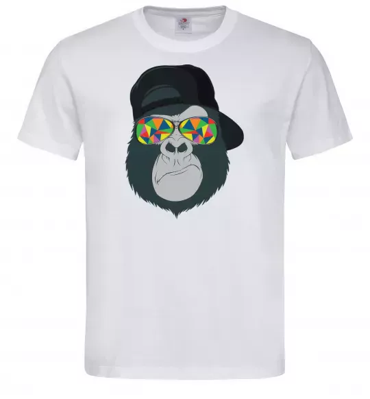 Мужская футболка Monkey in glass Белый фото
