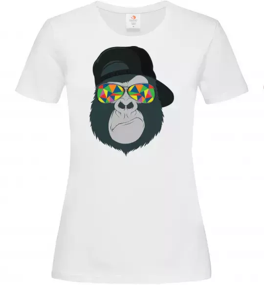 Женская футболка Monkey in glass Белый фото