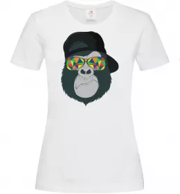 Женская футболка Monkey in glass Белый фото