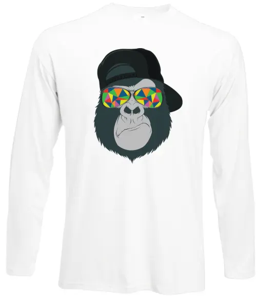 Лонгслів Monkey in glass Білий фото