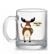 Чашка скляна Christmas Deer Прозорий фото