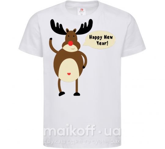 Дитяча футболка Christmas Deer Білий фото