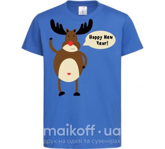 Дитяча футболка Christmas Deer Яскраво-синій фото