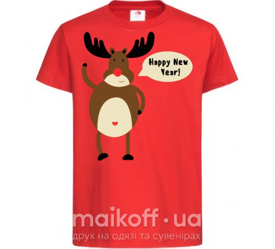 Детская футболка Christmas Deer Красный фото