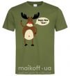 Мужская футболка Christmas Deer Оливковый фото