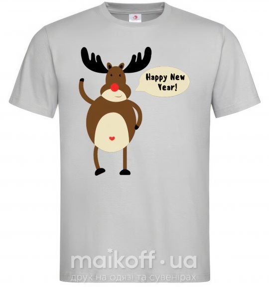 Чоловіча футболка Christmas Deer Сірий фото