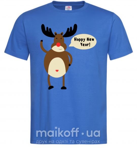 Чоловіча футболка Christmas Deer Яскраво-синій фото
