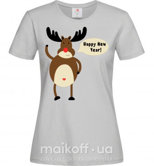 Женская футболка Christmas Deer Серый фото