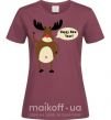 Женская футболка Christmas Deer Бордовый фото