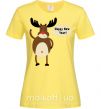 Жіноча футболка Christmas Deer Лимонний фото