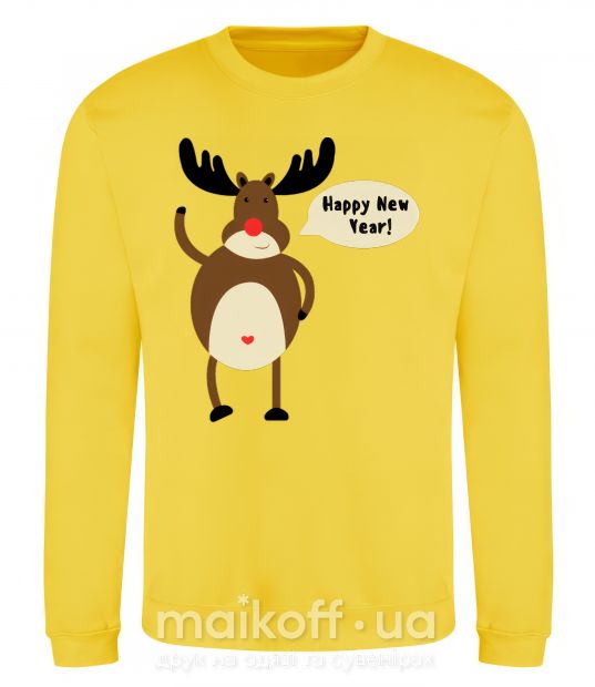 Світшот Christmas Deer Сонячно жовтий фото