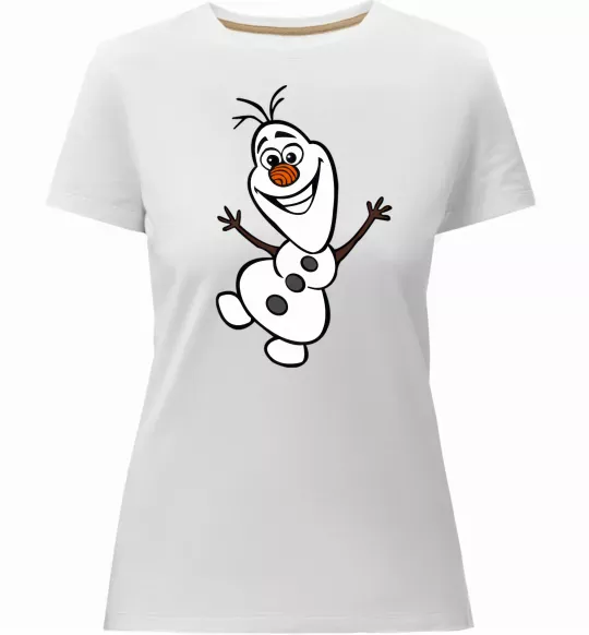 Женская премиум футболка Олаф Белый фото