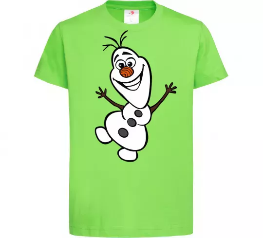 Дитяча футболка Олаф Лаймовий фото