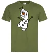 Мужская футболка Олаф Оливковый фото