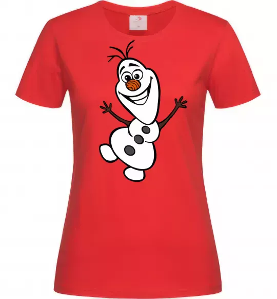 Жіноча футболка Олаф Червоний фото