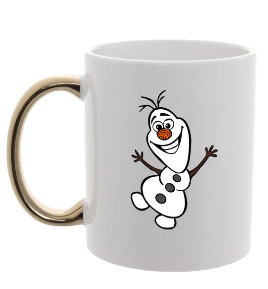 Чашка з кольоровою ручкою Олаф Золото фото