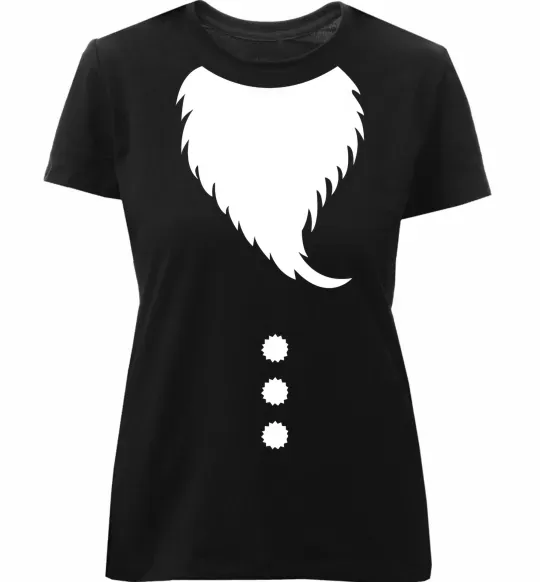 Женская премиум футболка Santa beard Черный фото