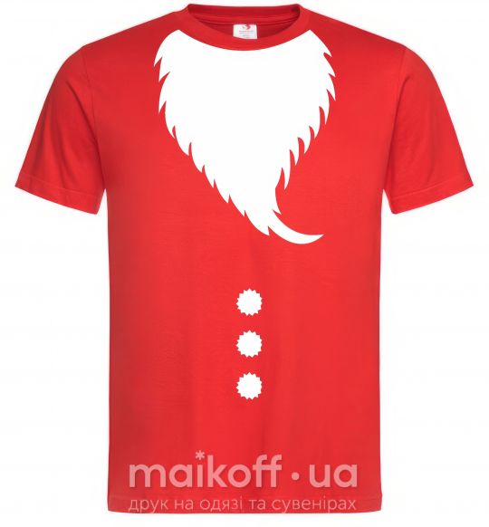 Мужская футболка Santa beard Красный фото