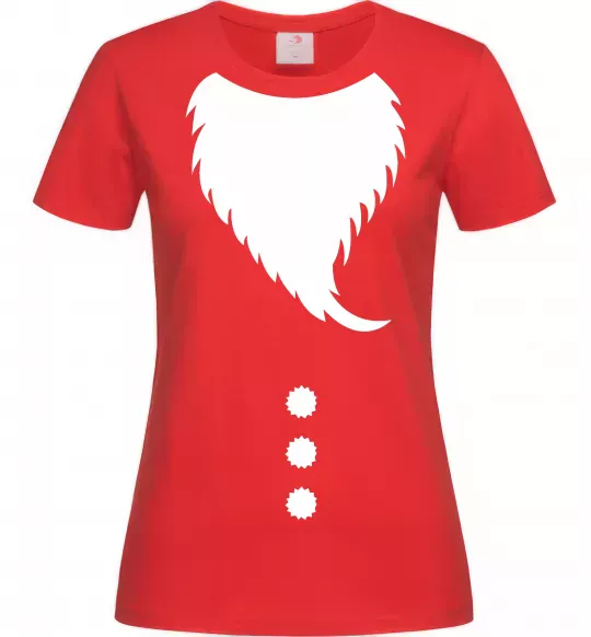 Женская футболка Santa beard Красный фото