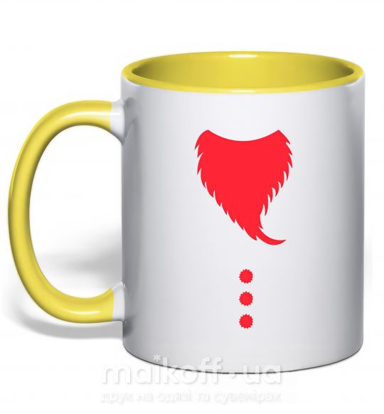 Чашка з кольоровою ручкою Santa beard Сонячно жовтий фото