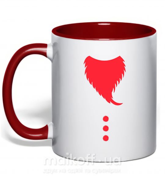 Чашка з кольоровою ручкою Santa beard Червоний фото
