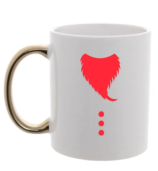 Чашка с цветной ручкой Santa beard Золото фото