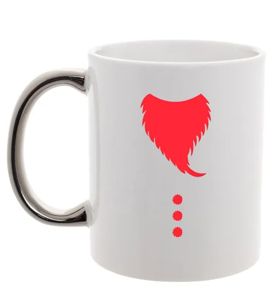 Чашка с цветной ручкой Santa beard Серебро фото