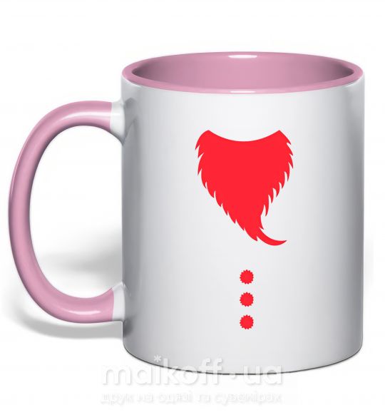 Чашка з кольоровою ручкою Santa beard Ніжно рожевий фото