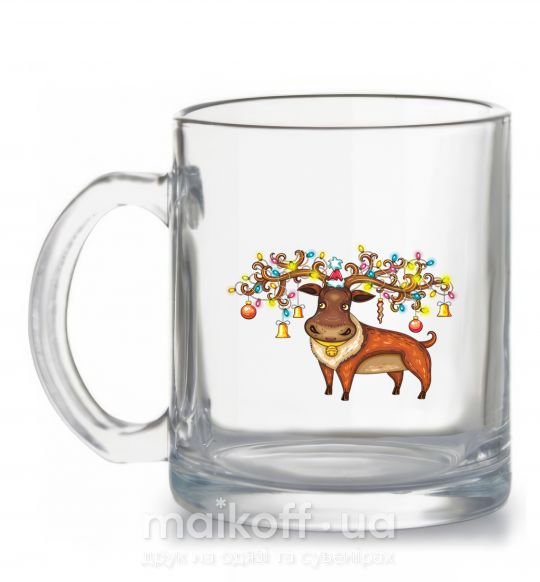 Чашка скляна Deer lights Прозорий фото
