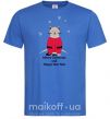 Мужская футболка Cat Santa Ярко-синий фото