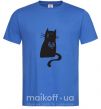 Мужская футболка cat man Ярко-синий фото