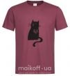 Мужская футболка cat man Бордовый фото