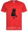 Чоловіча футболка cat man Червоний фото