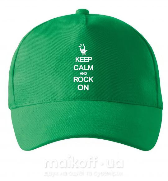 Кепка Keep calm and rock on Зелений фото