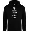 Мужская толстовка (худи) Keep calm and rock on Черный фото